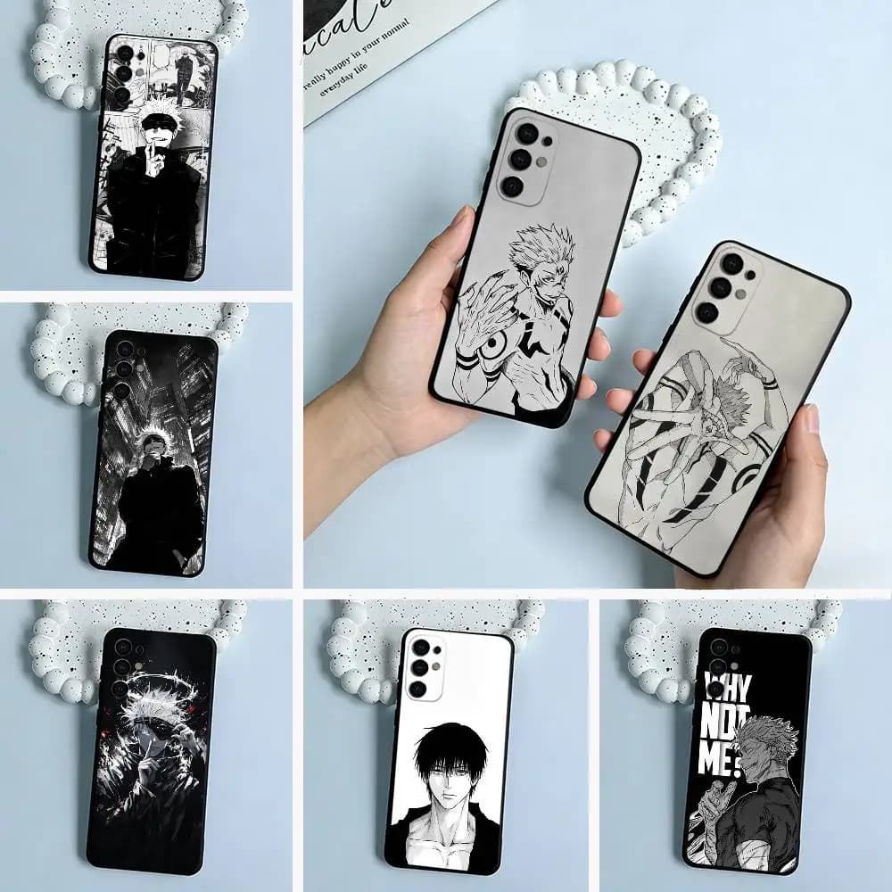 Popular-Anime--Jujutsu -Kaisen Phone Case For Samsung S25,S24,S21,S22,S23,S30,Ultra,S20,Plus,Fe,Lite,Black Soft Silicone