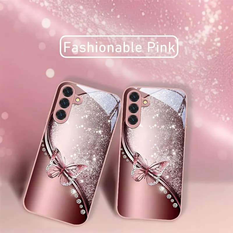 Starlight Butterfly Phone case s26 ultra case Glass phone case for Samsung Galaxy s26/s25/s24/s23/s22 Ultra FE Plus anti-fall