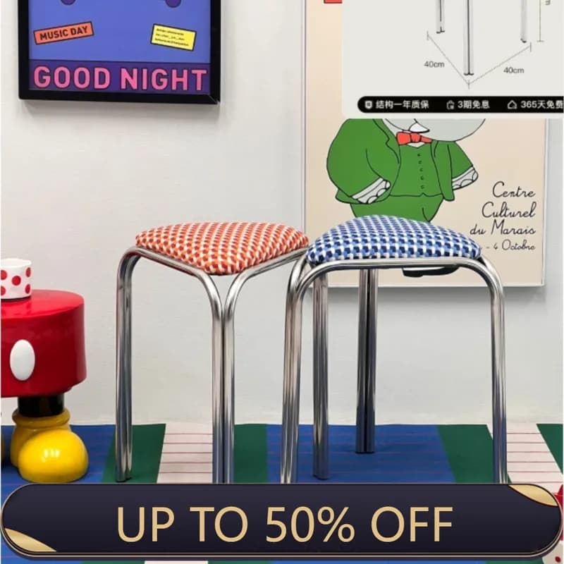 Medieval Style Low Stool Light Luxury Stackable Triangle Household Simple High-end Creative Furniture