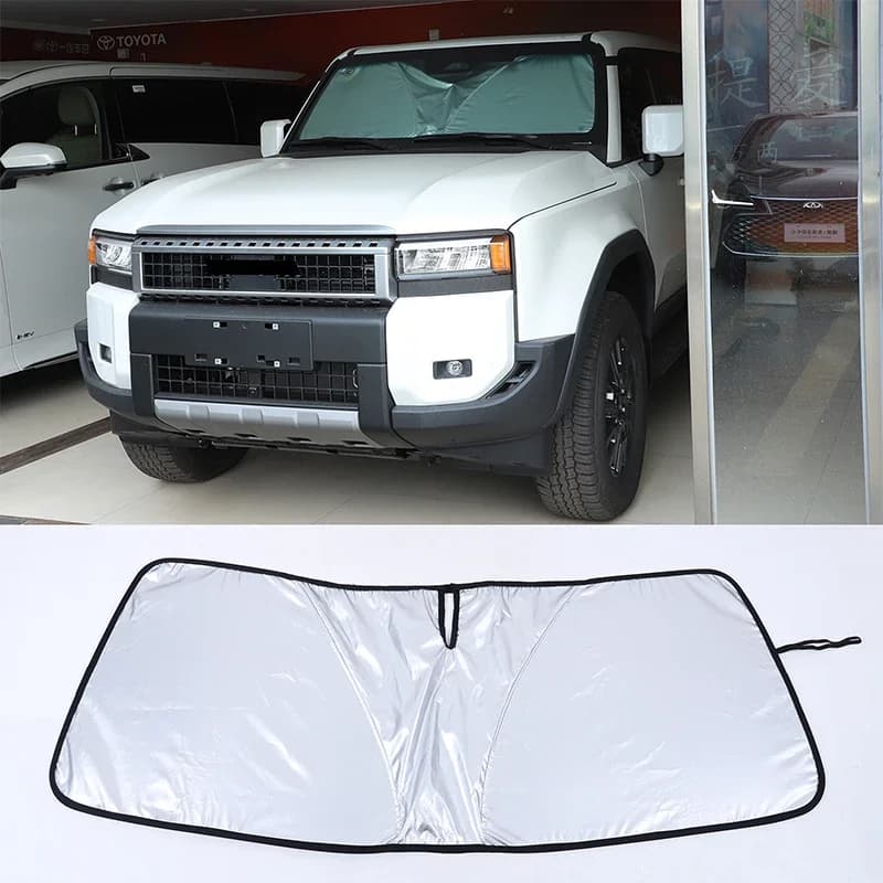 For Toyota Land Cruiser Prado 250 LC250 2024+ Aluminum Foil/Silver Tape Car Front Windshield UV Sunshade Decorative Accessories