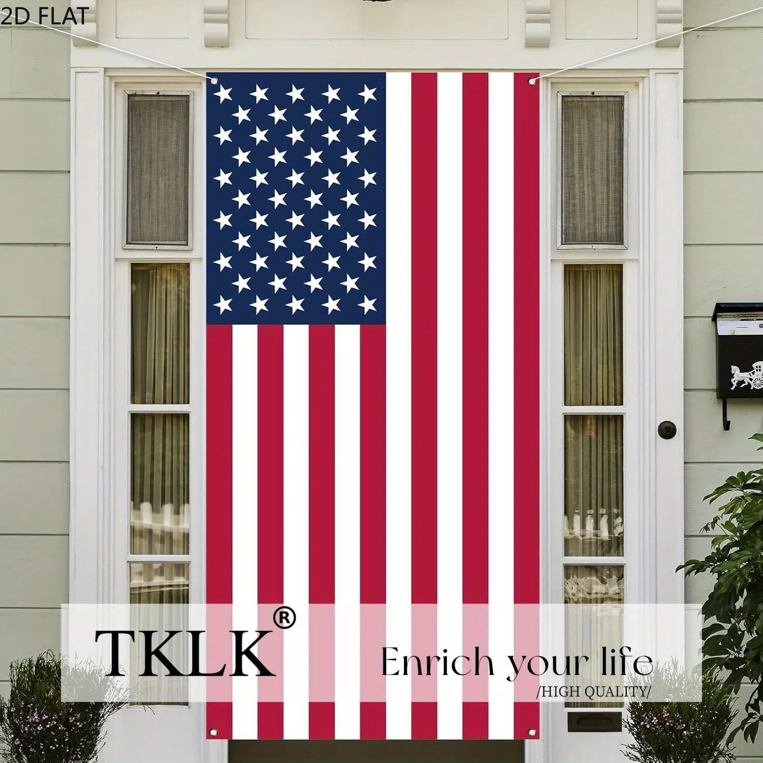 1pc Patriotic Font Porch Sign 90*180cm American Flag, Red White Blue Independence Day Party Decor, Memorial Day Door Banner