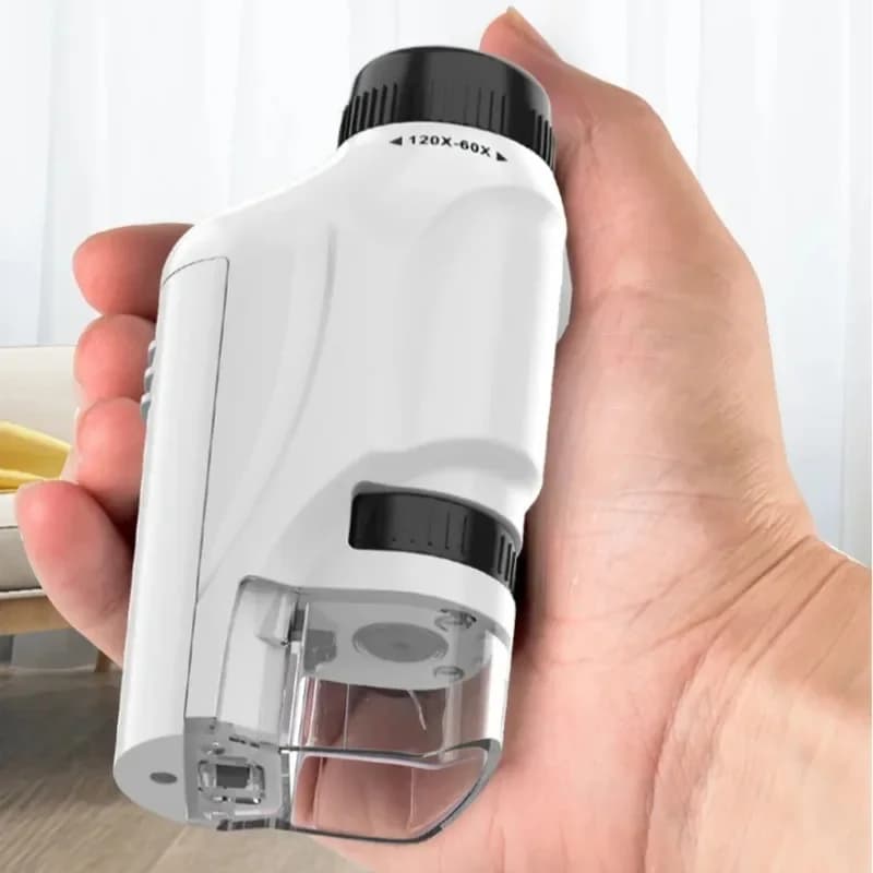 NEW Microscope 60-120x Lab Handheld Microscope Battery Powered Microscope With LED Light Kids Science Microscope