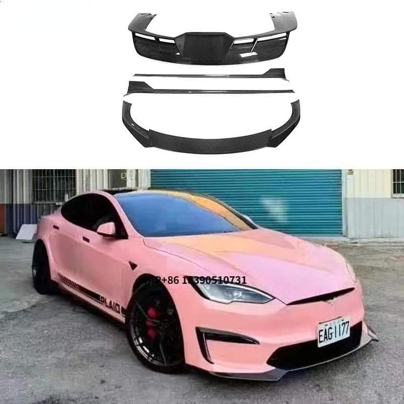 Model S Body Kits for  Excellent Quality Fast Delivery Dry Carbon Fiber Front Lip Side Skirt Rear Lip
