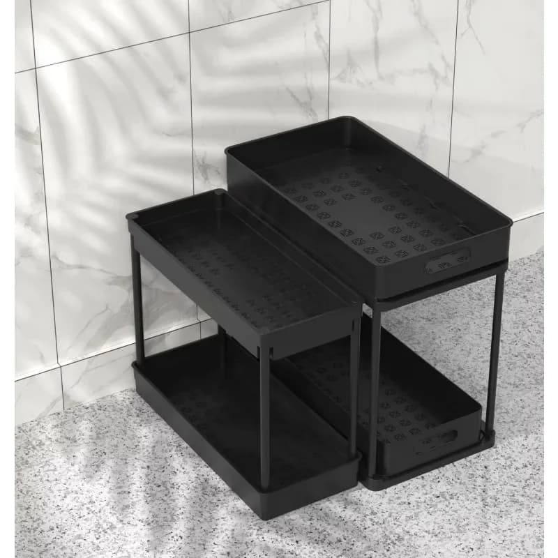 Expandable Adjustable Kitchen Rack Under Sink Bathroom Storage Organizer and Shelf