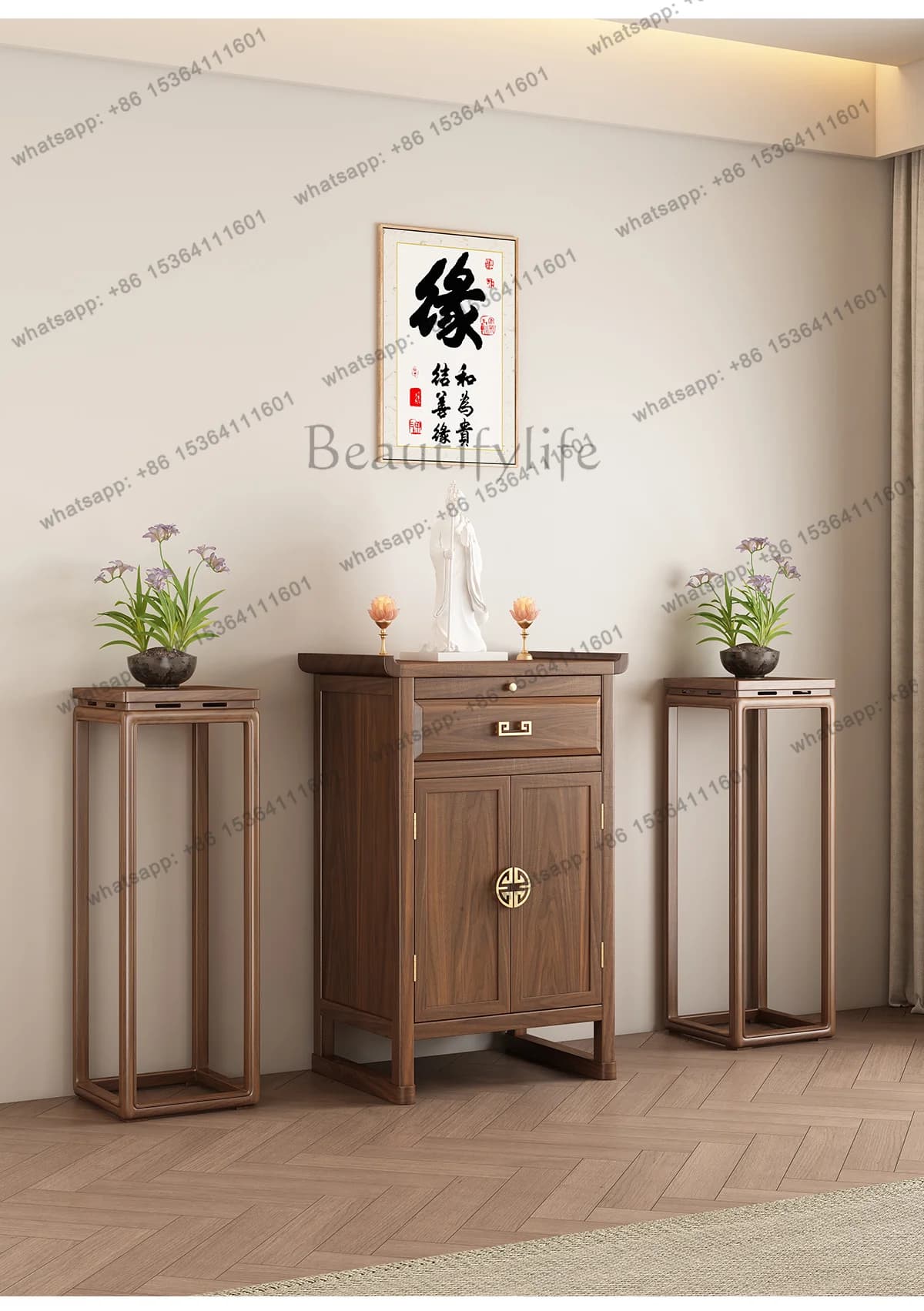 FG  solid wood offering table for household use Guanyin Bodhisattva God of Wealth living room offering table
