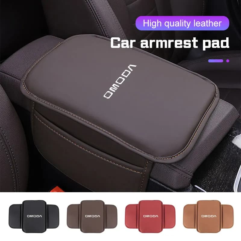 Leather Car Armrest Pad For Chery Omoda 5 9 FX C5 EV E5 C7 Center Console Box Protector Cover Cushion Auto Interior Accessories
