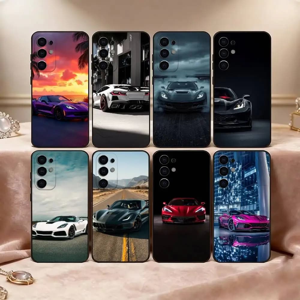 America's Sports Car Phone Case For Samsung S25,S24,S21,S22,S23,S30,Ultra,S20,Plus,Fe,Lite,Note,10,Black Cover
