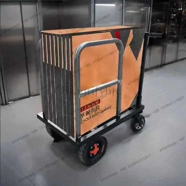 Electric four-wheel flat truck decoration large tile cement sand stone multi-functional wall panel feeding truck
