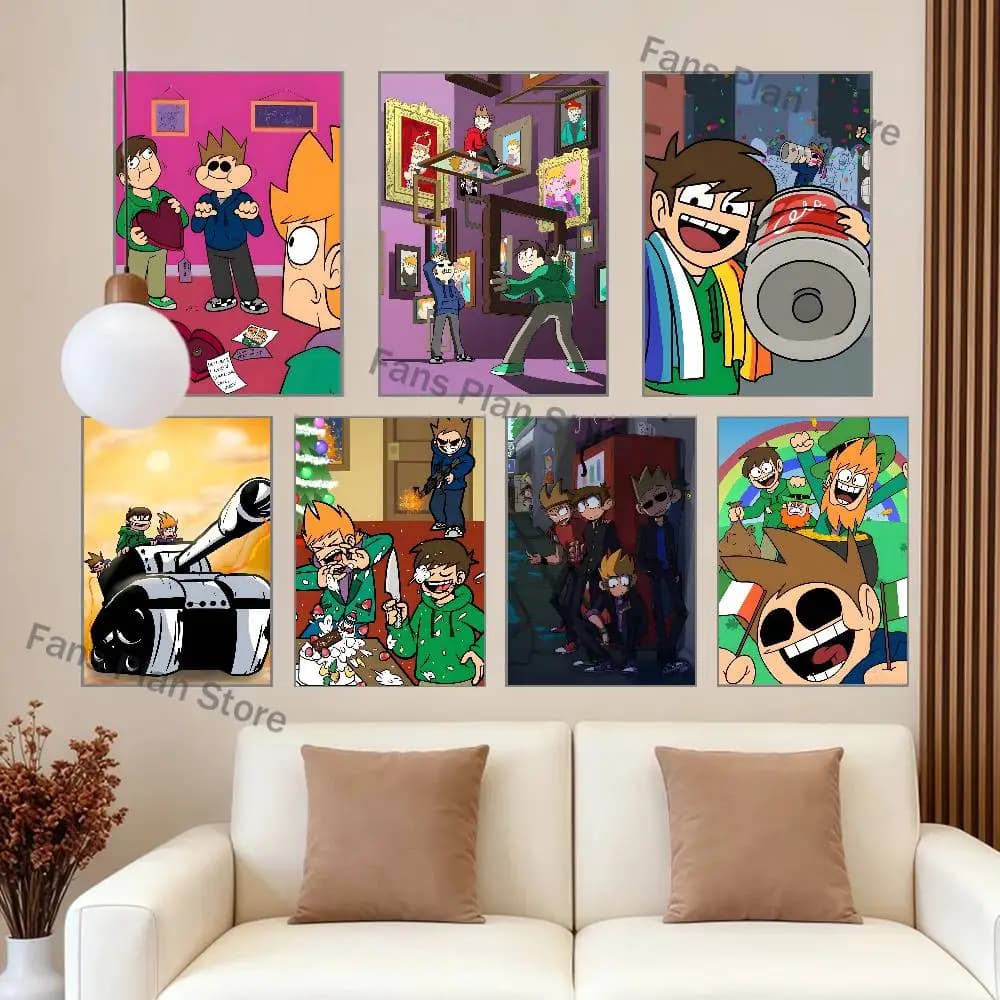 Anime E-Eddsworld Poster Prints Wall Art Picture Painting Gift Living Room Restaurant Bar Large Dec Sticker