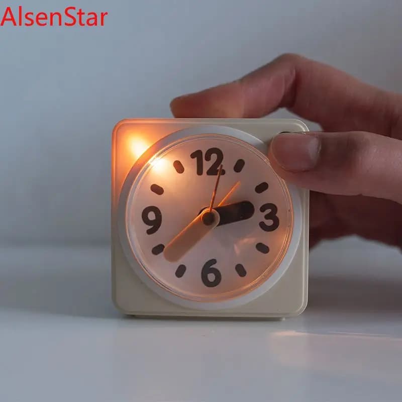 Small Travel Alarm Clock with Light Student Learning Self-discipline Get Up Artifact Bedroom Desk Alarm Clocks Watch