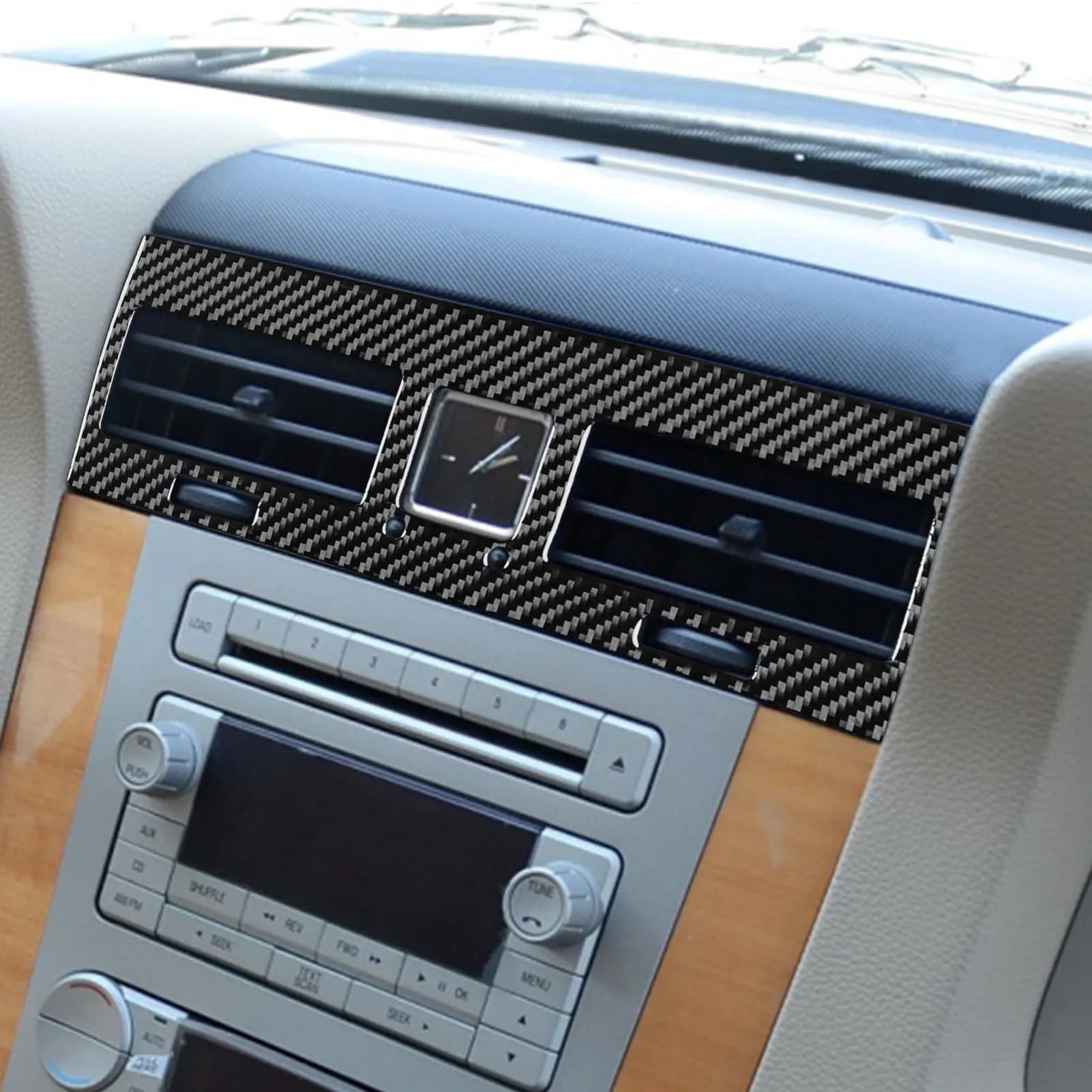 Car Interior Accessories Carbon Fiber Center Console Air Vent Outlet Panel Cover Trim Sticker For Lincoln Navigator 2007—2014