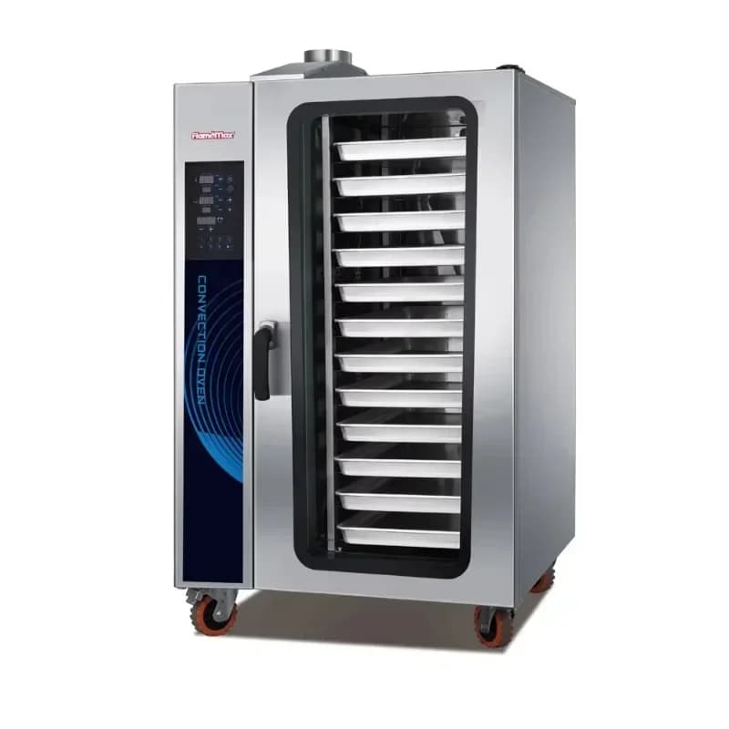 5 tray industrial bread baking oven machine stainless steel countertop electric digital convection oven with chassis
