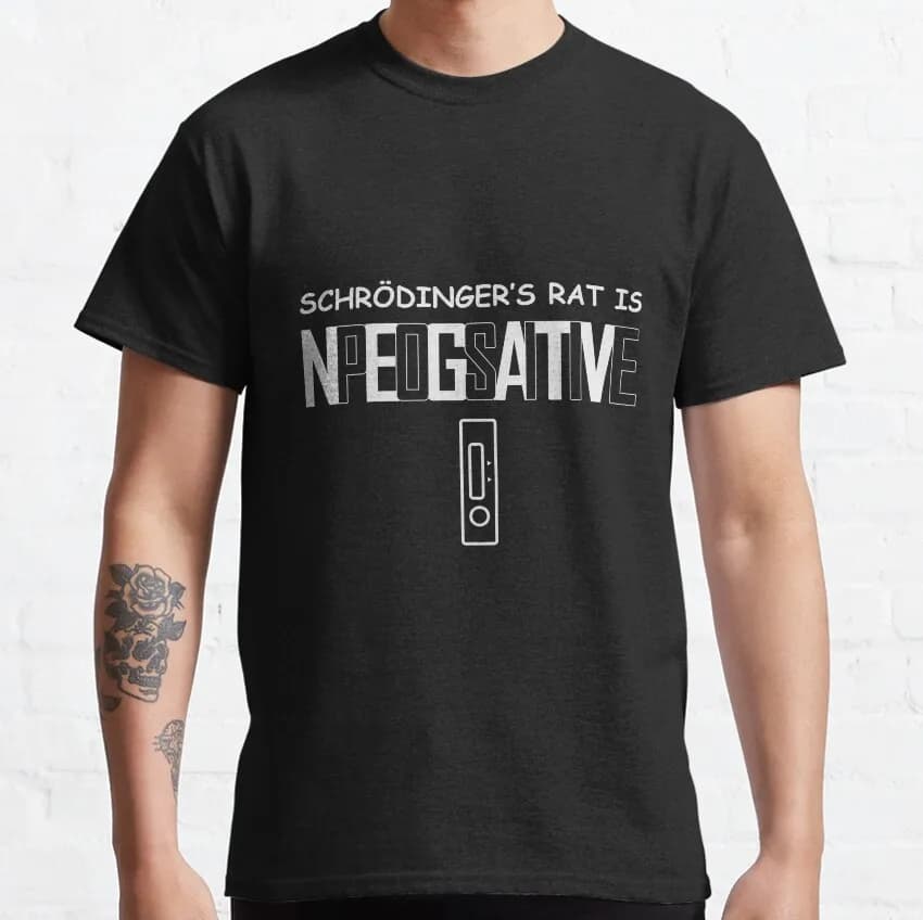 Schrodinger's RAT Graphic T-Shirt Short Sleeve Quantum Physics Funny Science Casual Streetwear Unisex Tee S-6XL