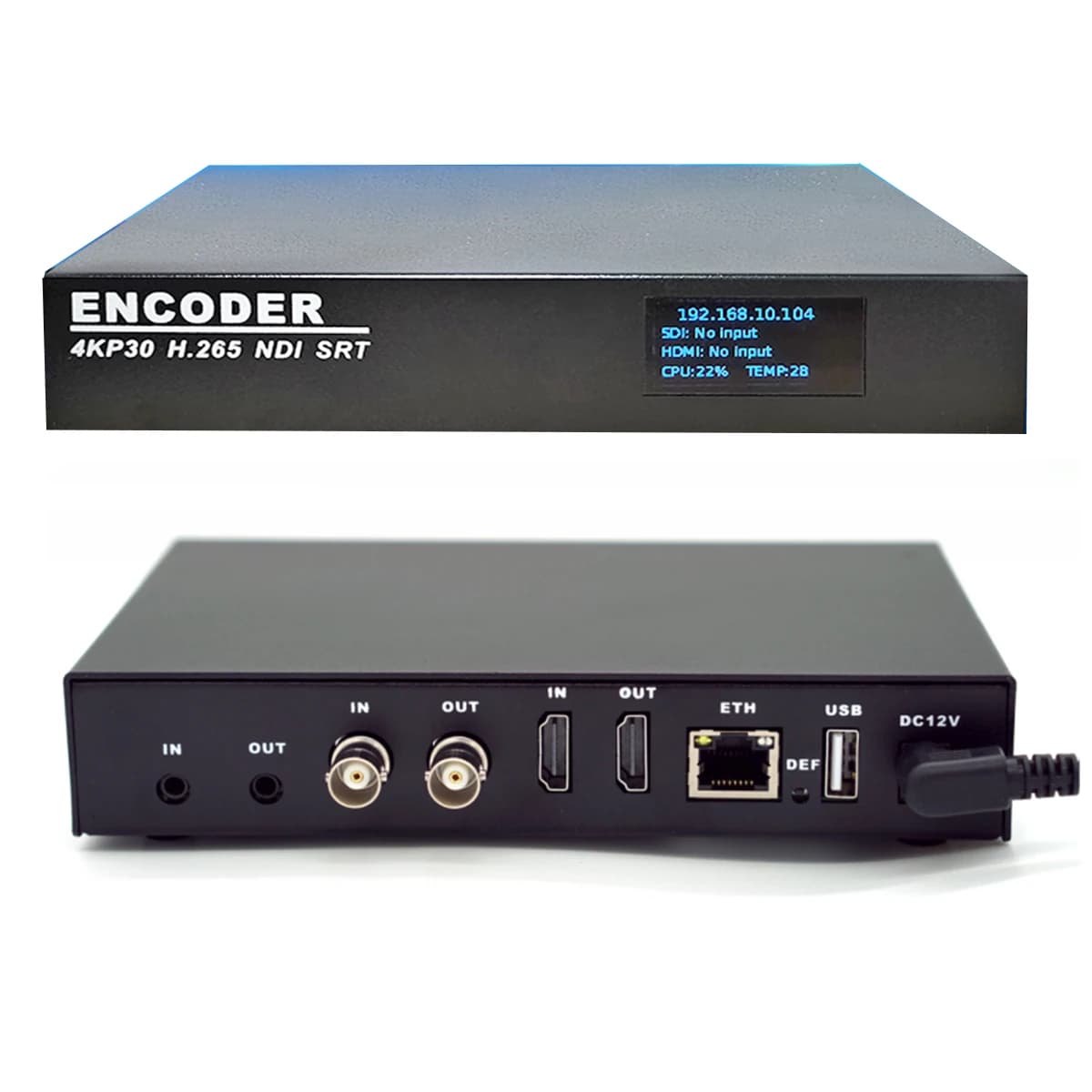 4k H265 H264 MJPEG AAC HD Encoder SRT RTMP Webcast Push Stream IP SDI HTTP UDP RT for Equipment ENCSH Model Metal
