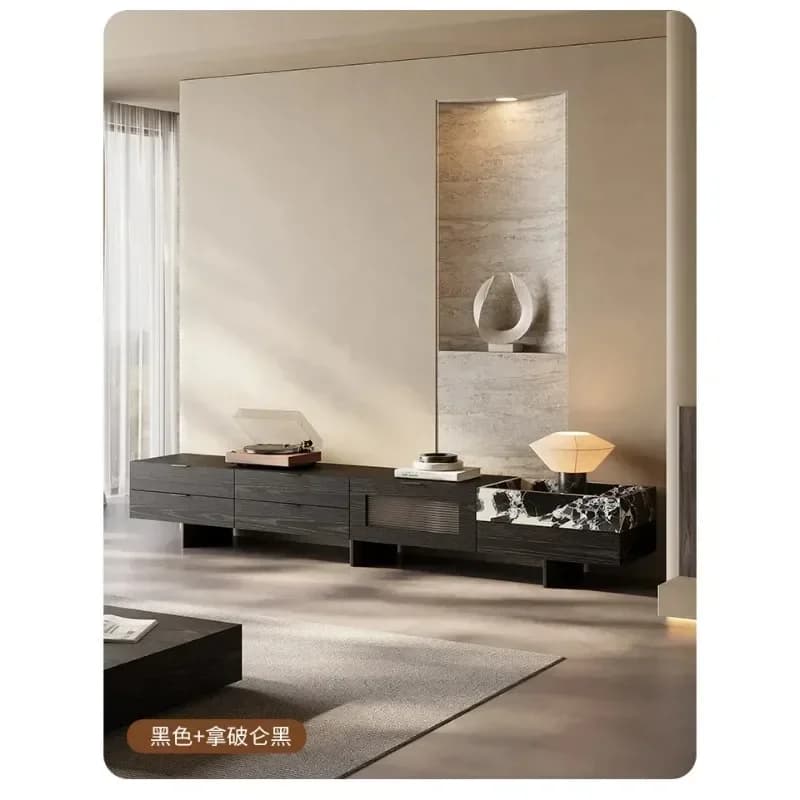 DSA- TV Cabinet Minimalist Living Room Villa Simple Modern Marble Storage Floor Cabinet