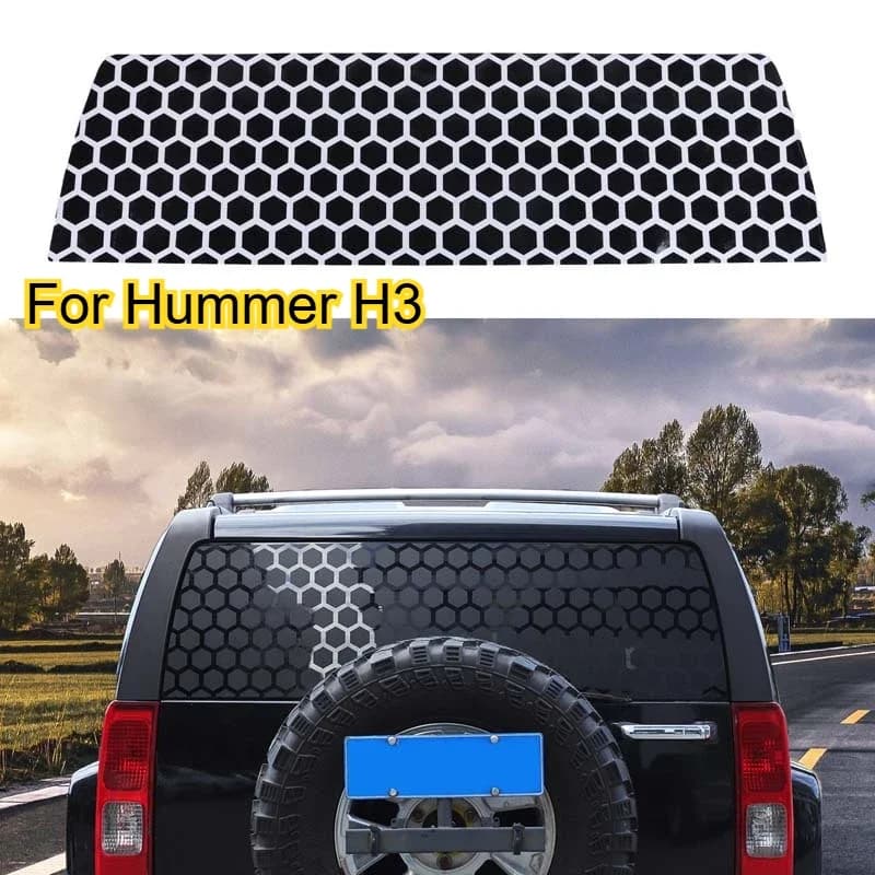 Fit For Hummer H2 H3 2003-2009 Car Rear Window Windshield honeycomb design Decorative Stickers Car Stickers Car Accessories