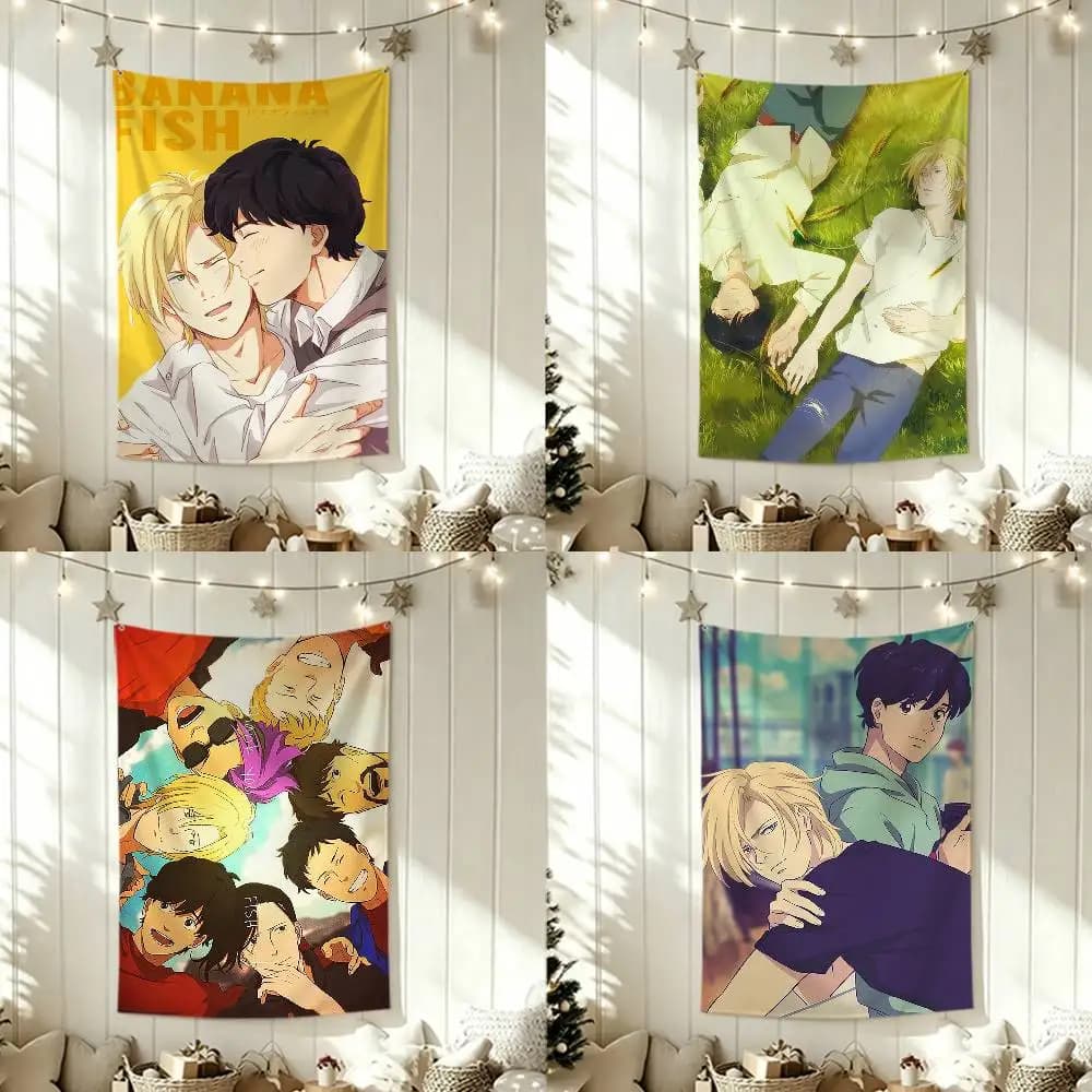 B-Banana F-Fish Anime Funny Flags for Bedrooms Home Decor Items Outdoor Decors Garage Decoration Flaga