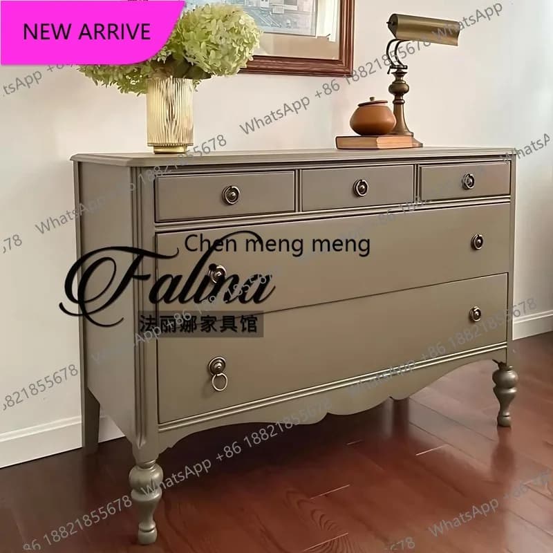 M183 French chest cabinet, entrance cabinet, integrated high-end foyer, solid wood storage, side cabinet