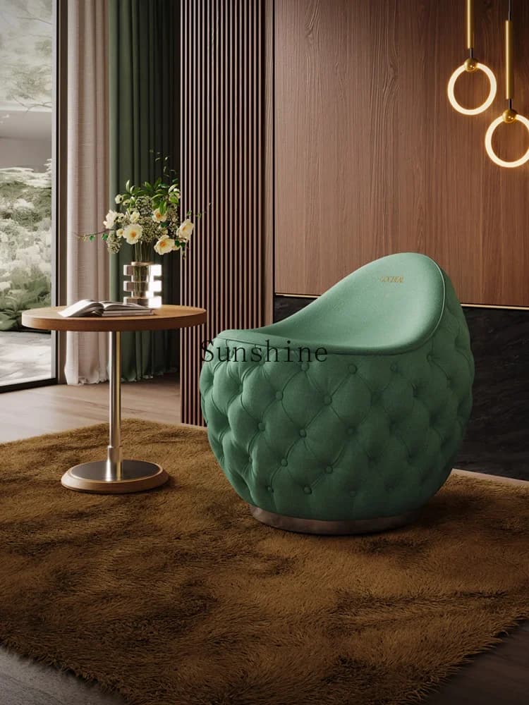 Chenier fabric casual home size apartment living room balcony design creative egg-shaped single chair  FT