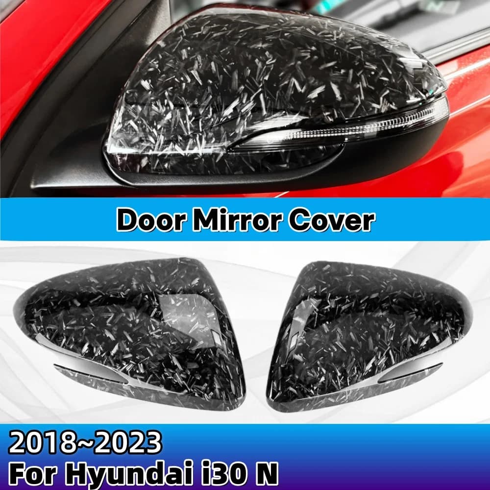 For Hyundai i30 N 2018-2023 Forged Black Door Mirror Cover ABS Car Rearview Accessory Styling Decoration Upgrade ABS Plastic