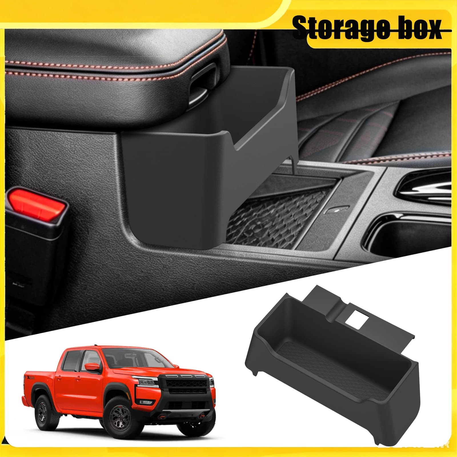 Armrest Hanging Box Organizer Car Storage Box Accessories Organizer Tidying Tray ABS Black For Nissan Frontier D41 2022-2026