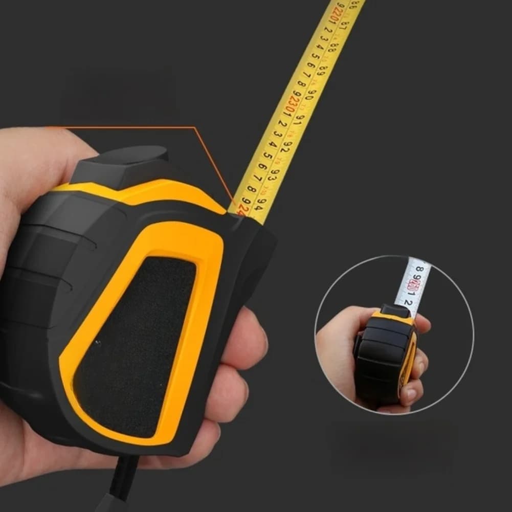 Self Locking Tape Measure 10m X 25mm Steel Ruler With Rubber Coating For Construction, For Home DIY, Measurement Tools