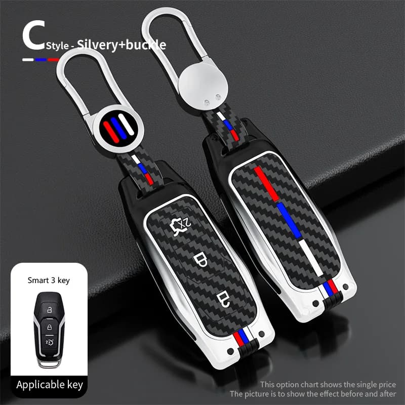 For Ford Focus 3 4 ST Mondeo 5 MK5 Mustang F-150 Explorer Edge Fiesta Kuga MK3 4 Zinc Alloy Car Remote Key Case Cover Holder