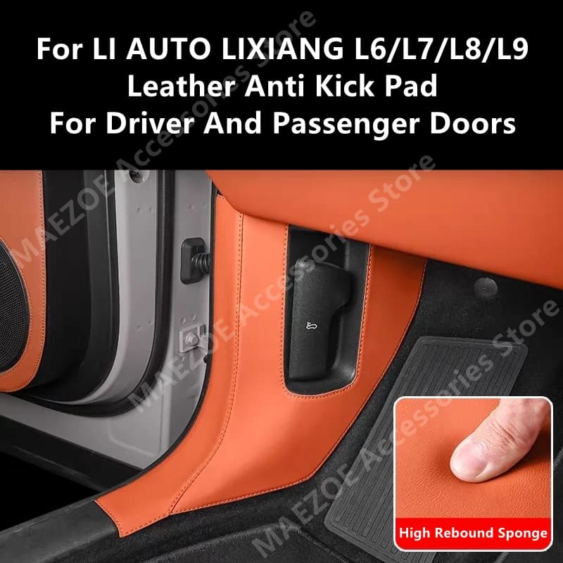 For LI AUTO LIXIANG L6/L7/L8/L9 Leather Anti Kick Pad For Driver And Passenger Doors,Car Interior Modification Accessories Refit