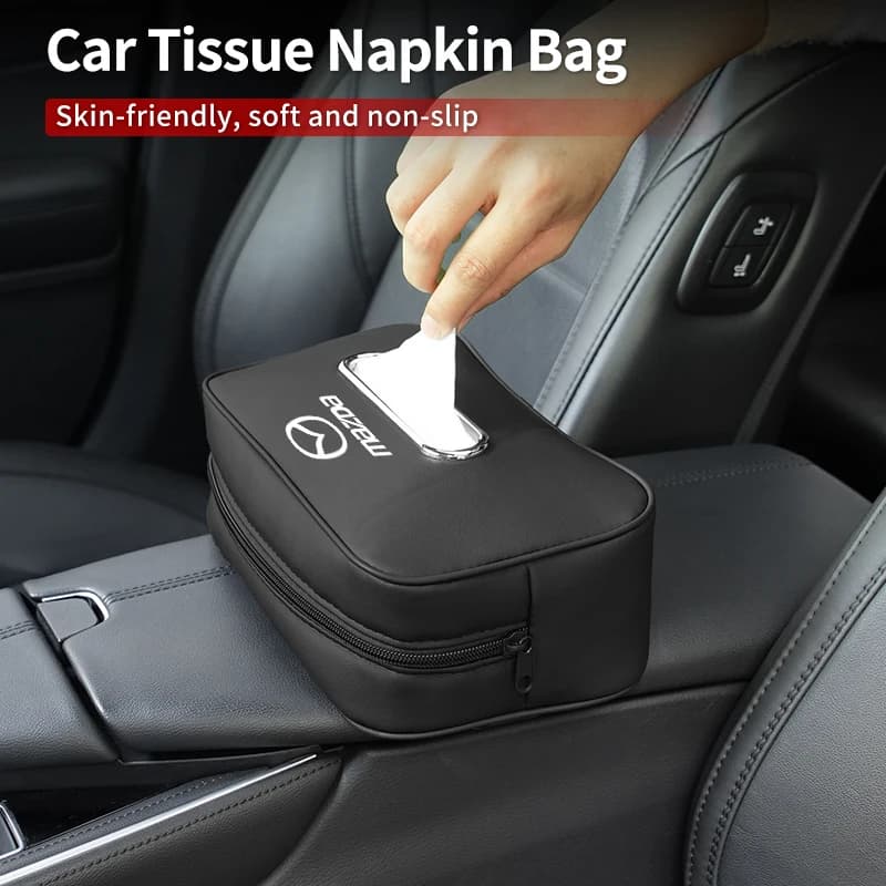 Car Seatback Tissue Box Armrest Paper Napkin Storage Bag Accessories  For Mazda 6 3 CX5 5 2 323 CX7 Demio Atenza Axela MX30 CX30