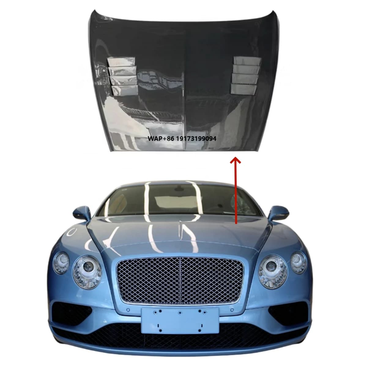 New for Continental GT 2012-2017 Carbon Fiber Engine Hood Replacement Digging Hole Type