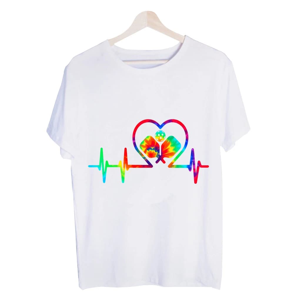 Men's Tie-Dye Heart and EKG Graphic Tee, Short Sleeve Crew Neck T-Shirt for Casual Summer Outfits