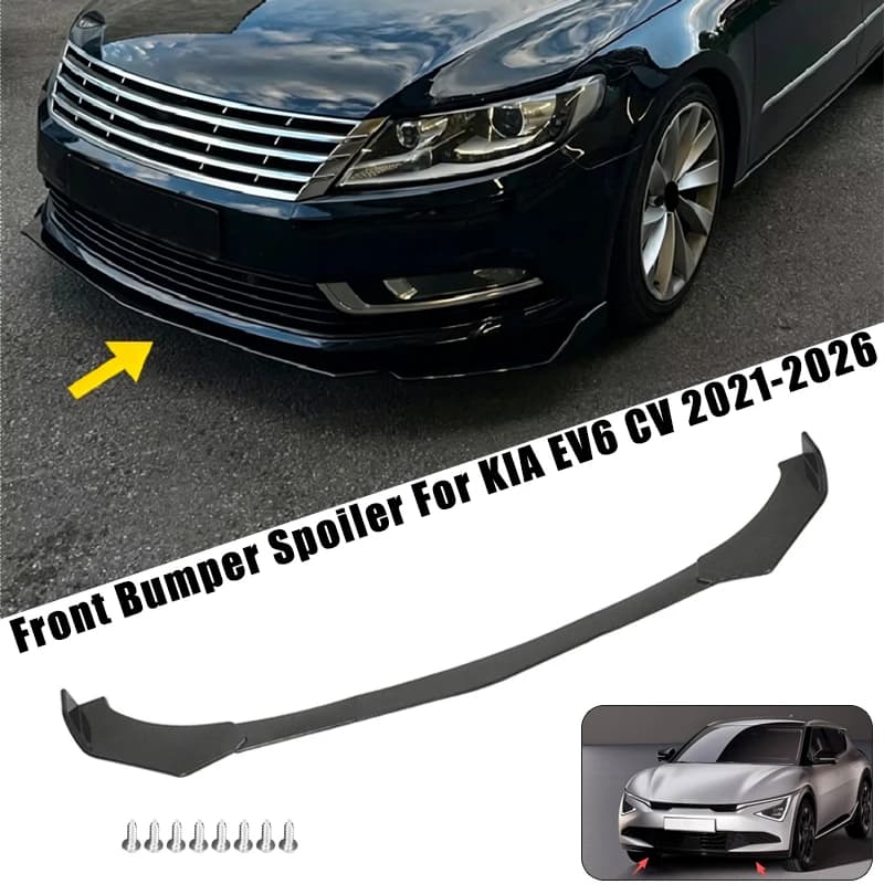 Sport Front Bumper Splitter Spoiler Lip For KIA EV6 CV 2021-2026 5Pcs Adjustable Sectional Car Exterior Tuning Body Kit