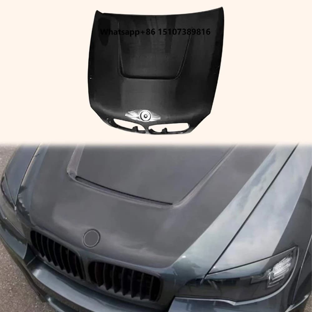 For X6 E71 Prefacelift 08-11 Only Carbon L Style Front Vented Cooling Hood