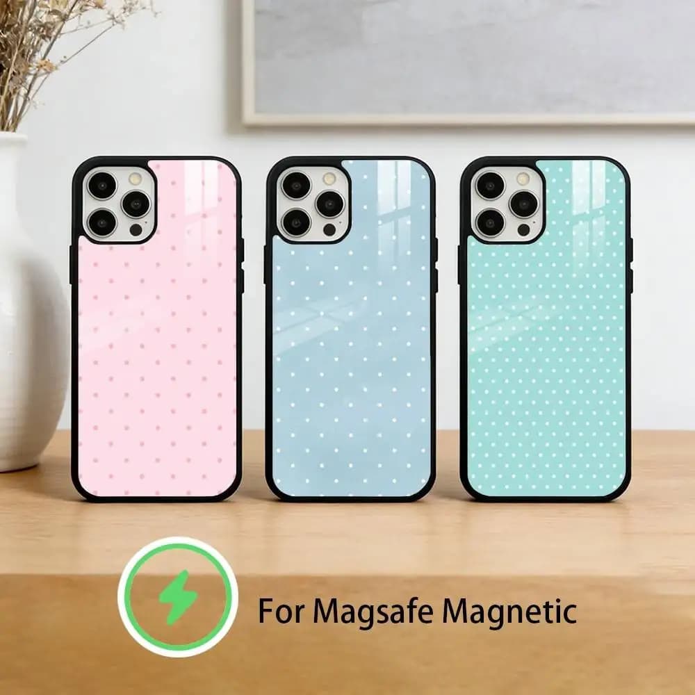 Clmj Polka D-Dots  Phone Case For iPhone 17,16,15,14,13,12,Plus,Pro,Max For Magnetic Wireless Charge