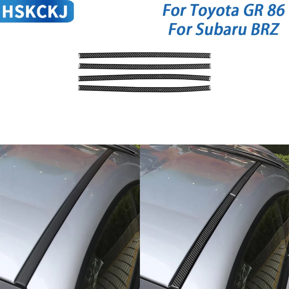 For Toyota GR 86 For Subaru BRZ 2020+ Real Carbon Fiber Interior Sticker Car Ceiling Cover Trim Strips Decorative Accessories