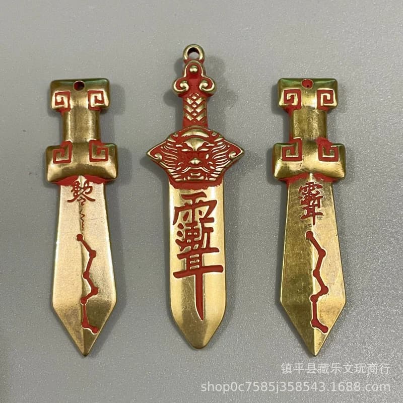 Brass cinnabar seven-star , Zizhi , Yu Jian ear canal home decoration, copper celestial sage , dragon head sword
