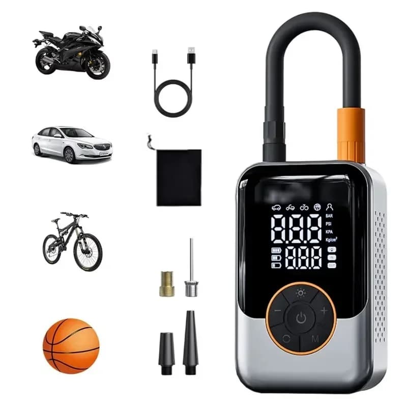 Mini Portable Wireless Electric Car Tire Air Compressor Cordless Air Pump Digital Tire Inflator