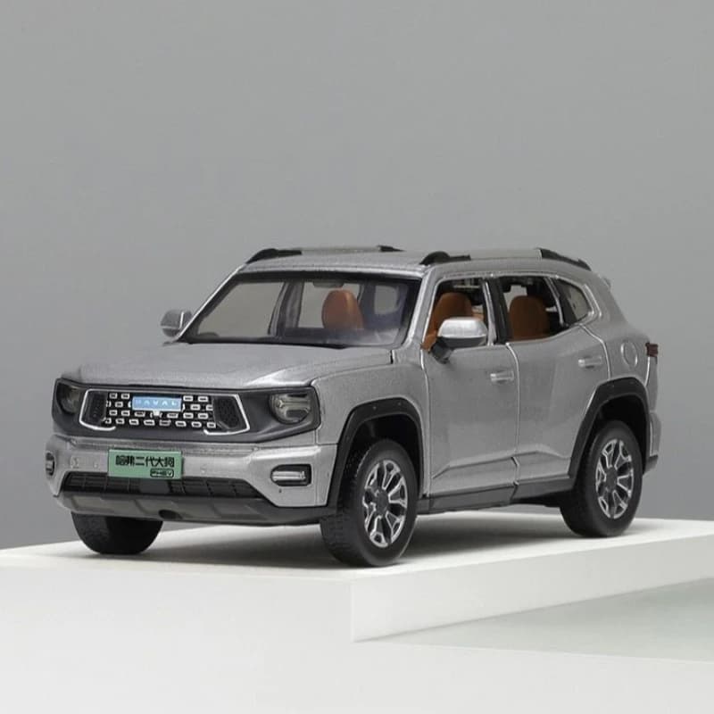 Haval Dargo-Second Generation Alloy Car Model, GWM Big Dog, Grey White SUV, Desktop Decoration, Adult Gift, 1: 32