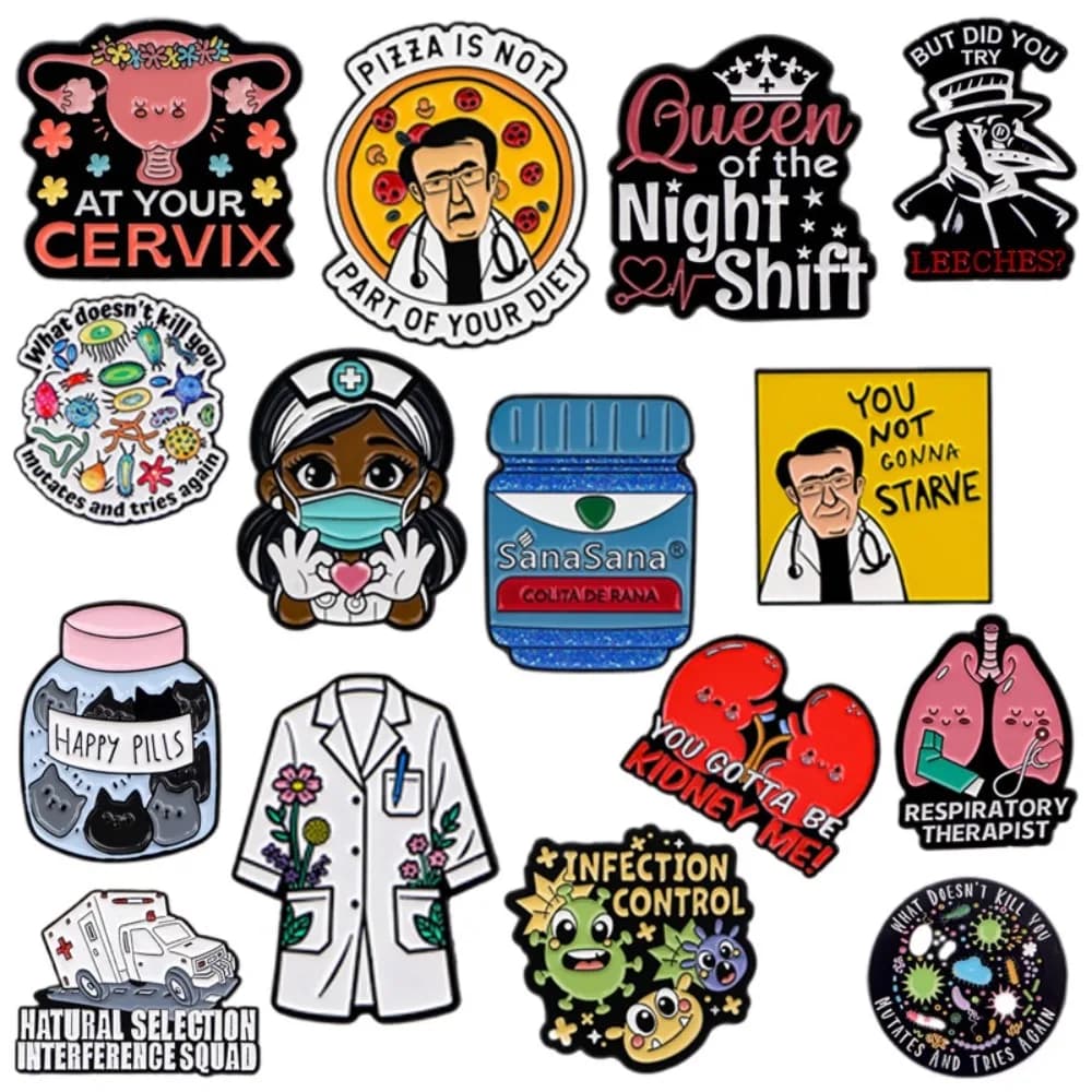 Medical Nurse Enamel Pin Healthcare Worker Brooch Lapel Pins Backpack Badge DIY Clothing Decor Accessory Gift for Doctor Nurse