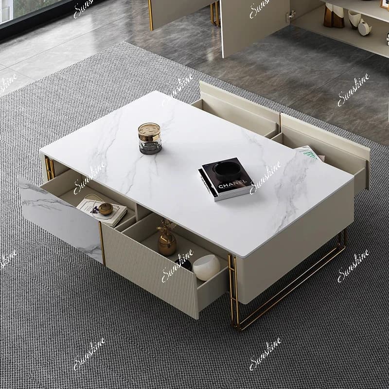 Modern simple Italian light luxury style living room tea table TV cabinet combination  FT