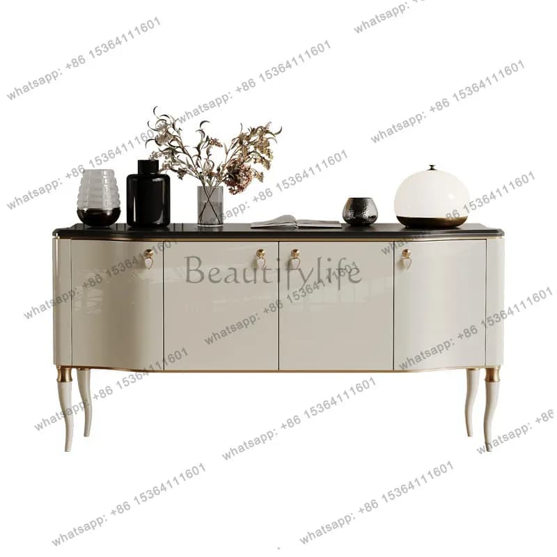 American light luxury door cabinet household living room wall integrated locker modern solid wood baking paint