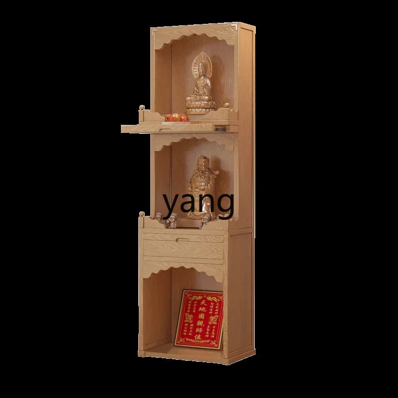 CX  solid wood shrine cabinet three-layer shrine table Buddhist household new Chinese style God of Wealth