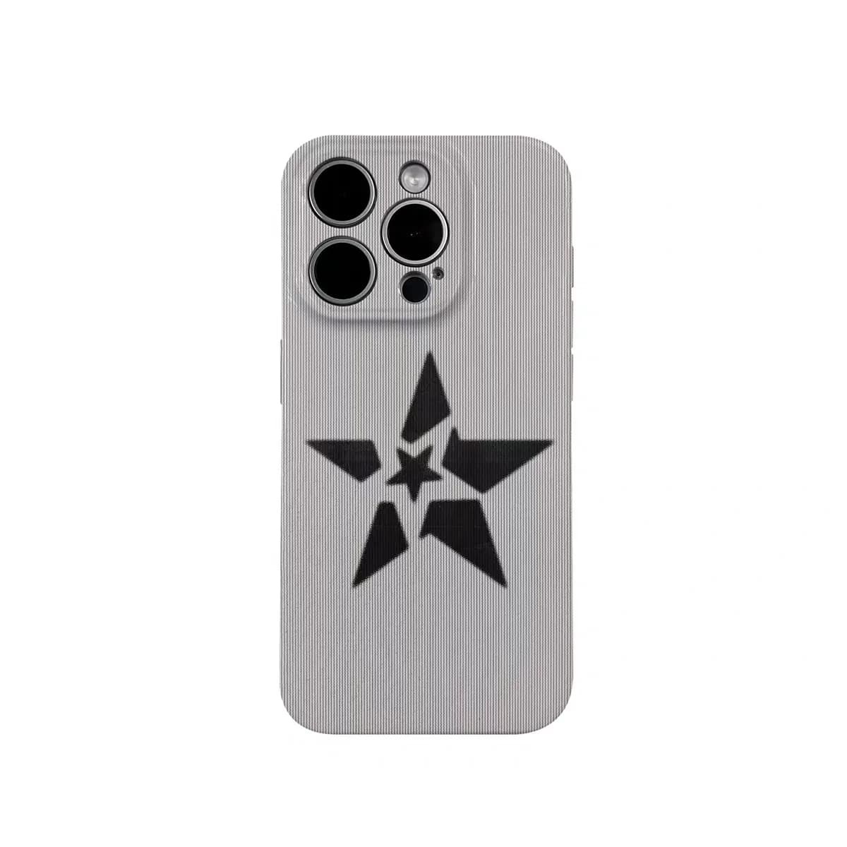 Ins Black Gray Star Phone Case for IPHONE 17 Air 16E 15 PROMAX 14 Plus 13 12 MINI 11 PRO 16Plus XR XS MAX SE Acrylic Phone Cover