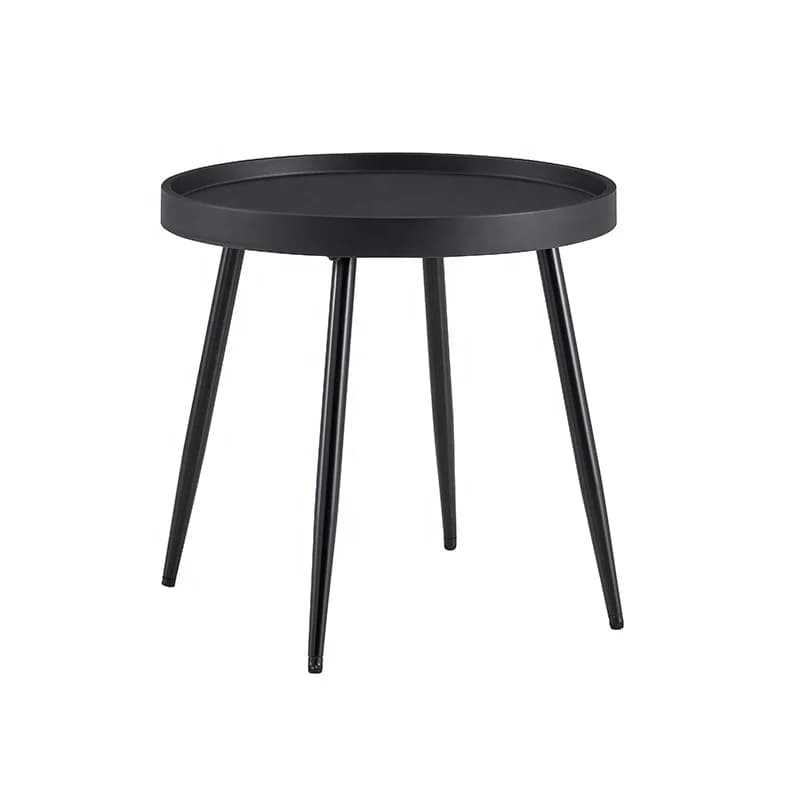 Factory Cheap Price Scandinavian Modern Plastic Side Table Tea Table for Living Room Round Tray Coffee Table With Metal Leg
