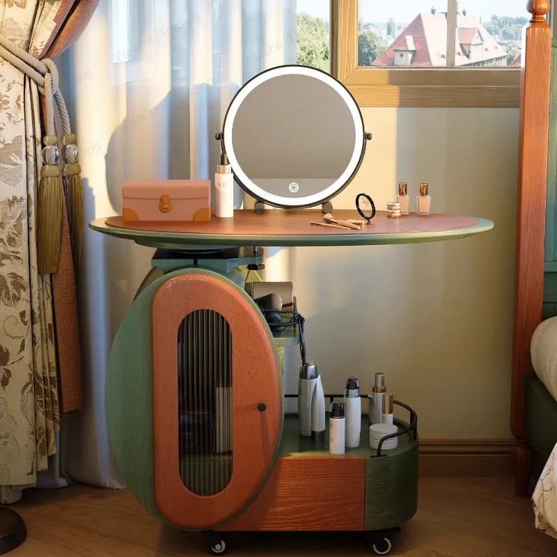 French vintage style dresser movable dressing table vintage bedside table