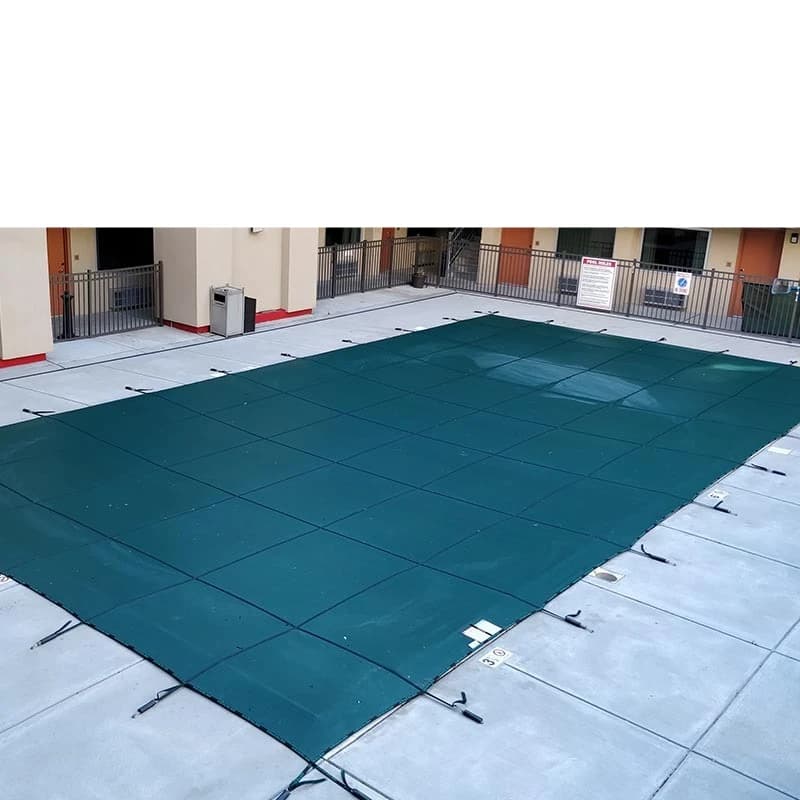 Pool cover safety cover 18 * 32 feet pool cover, dustproof and leaf-proof permeable swimming pool safety cover