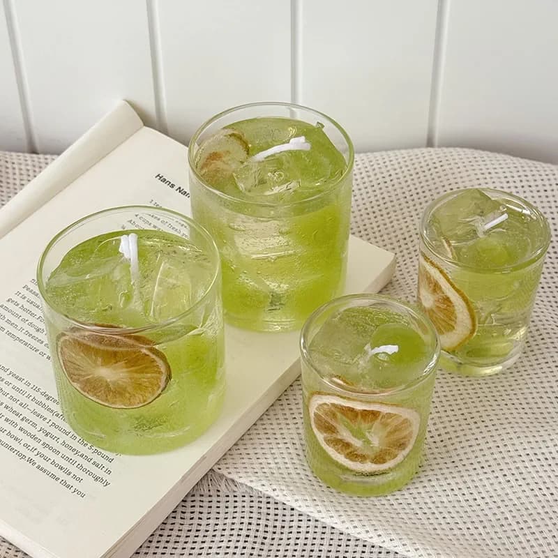 Dried Lemon Slice Jelly Wax Scented Candle Glass Cup Aromatherapy Candle Home  Atmosphere Decor Ornament Gift Souvenir