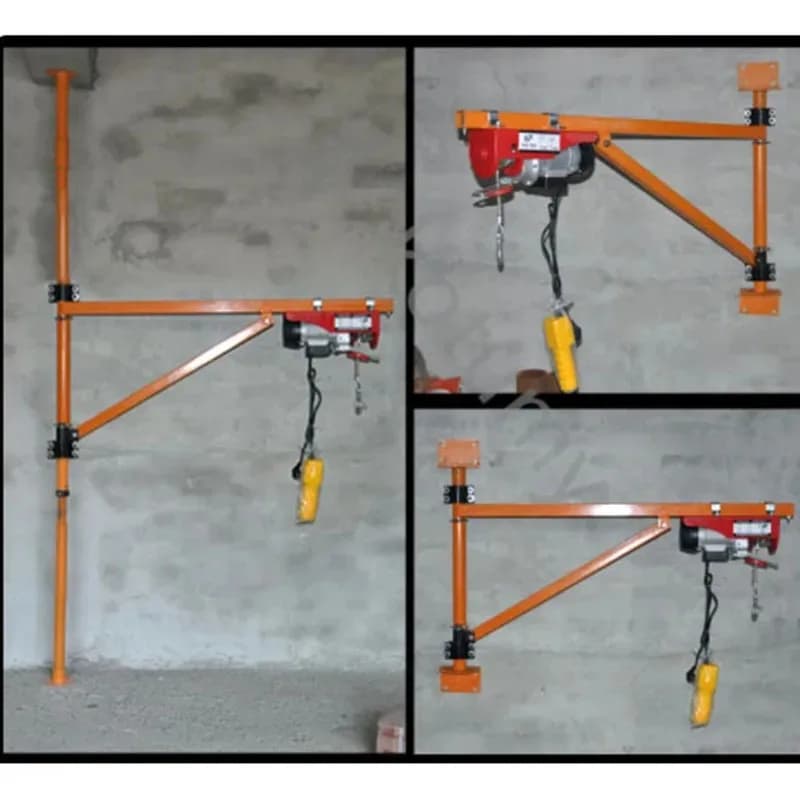 Micro Electric Hoist 200KG Crane Manual Wall Rotating Bracket Hoist Household Small Lifting Crane 220V