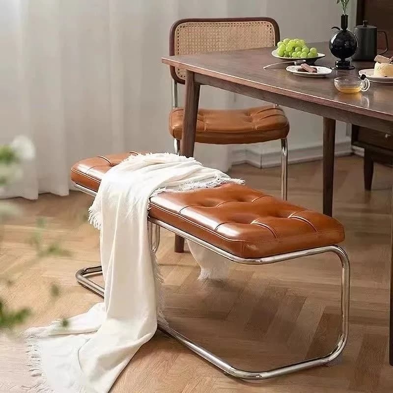 Dining Modern Stool Stainless Steel Brown Bar Luxury Stool Floor Under Desk Mueble Recibidor De Entrada Mid Century Furniture