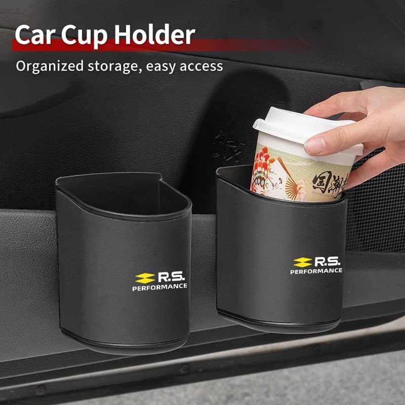 Leather Car Door Cup Holder Storge Box Seat Back Phone Holder For Renault RS Performance Clio Scenic Logan Megane Koleos Sandero